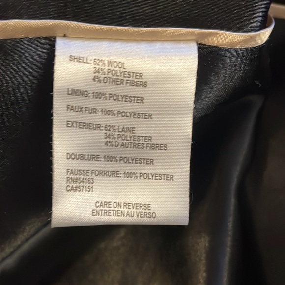 Calvin Klein wool blend belted coat with faux fur hood size small - Picture 8 of 10